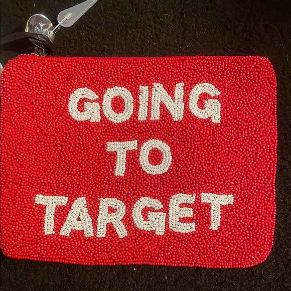 Kate Spade x Target GOING TO TARGET Red and White Beaded Accent Pouch